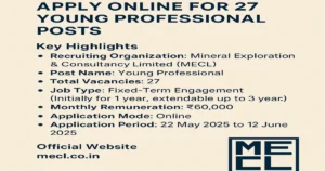 MECL Recruitment 2025: Apply Online for 27 Young Professional Posts