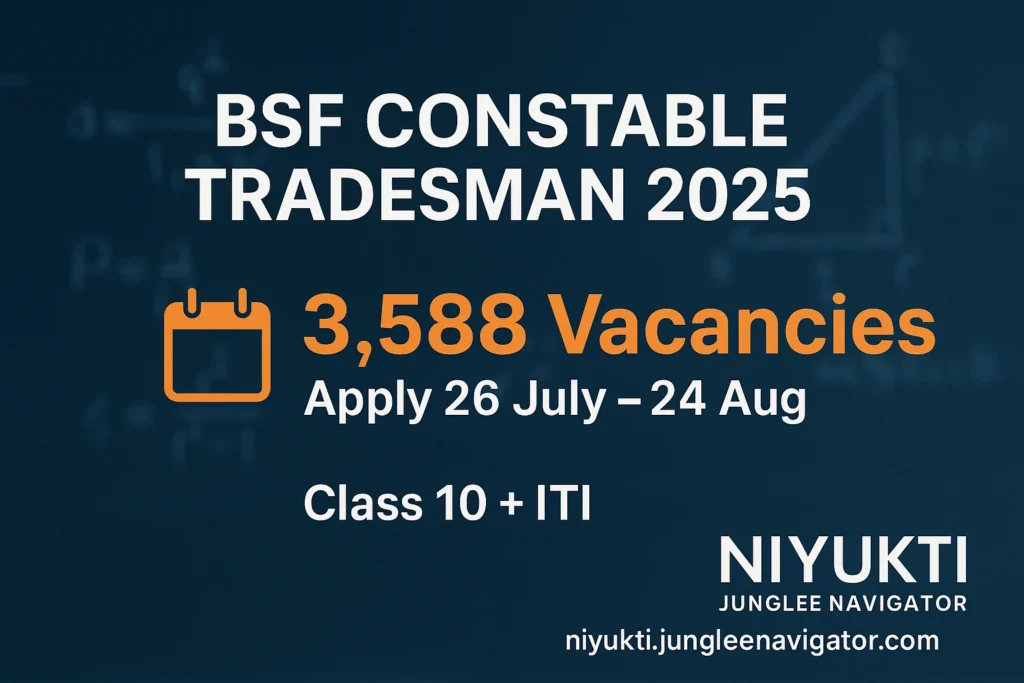 BSF Constable Tradesman Recruitment 2025 – Apply Online for 3,588 Posts 1 BSF Constable Tradesman Recruitment 2025