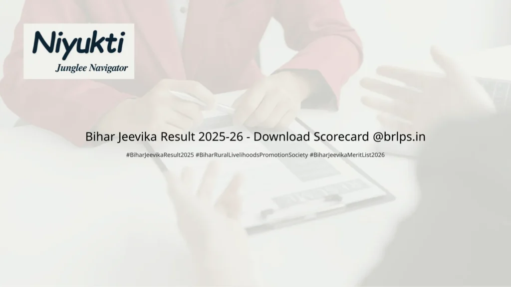 Bihar Jeevika Result 2025-26 - Download Scorecard @brlps.in