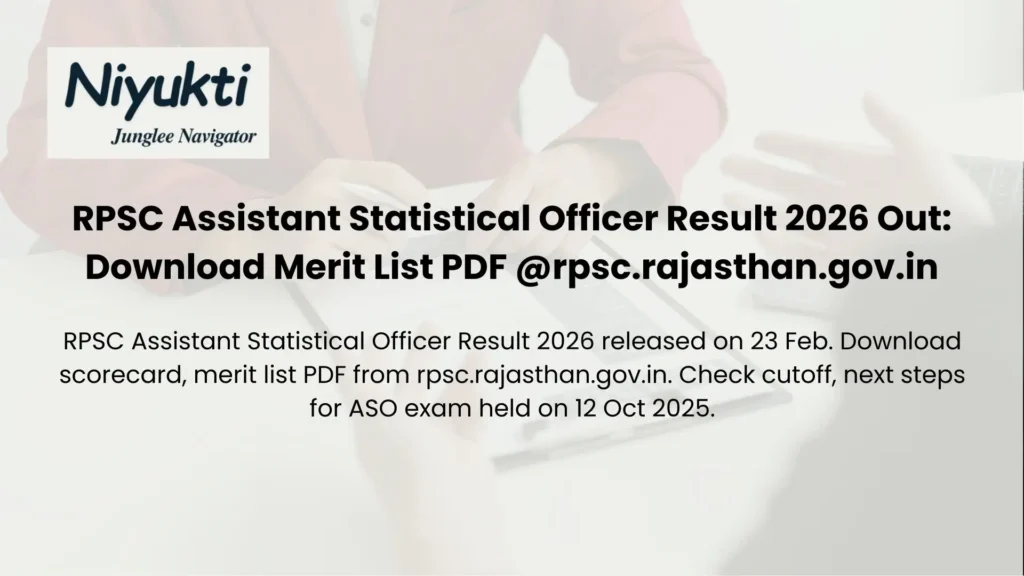 RPSC Assistant Statistical Officer Result 2026: Download Merit List & Scorecard Now