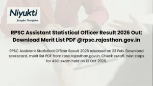 RPSC Assistant Statistical Officer Result 2026: Download Merit List & Scorecard Now