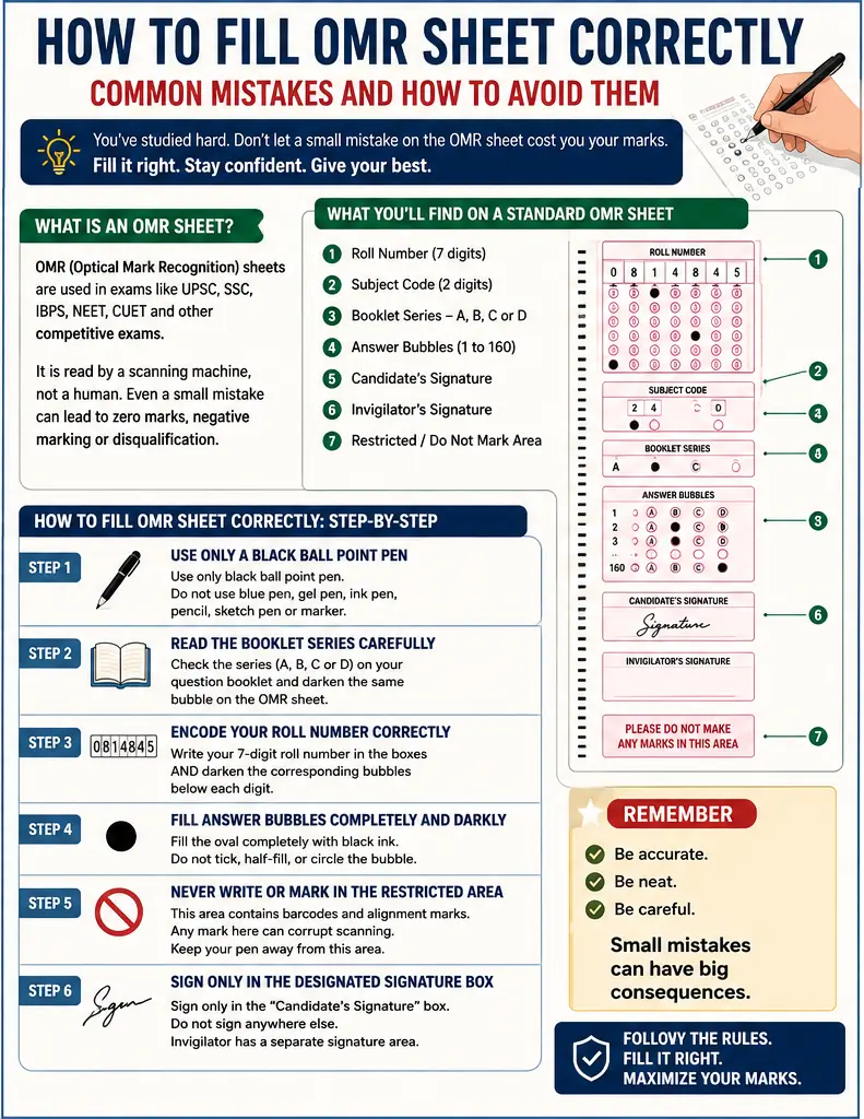 how to fill omr sheet correctly